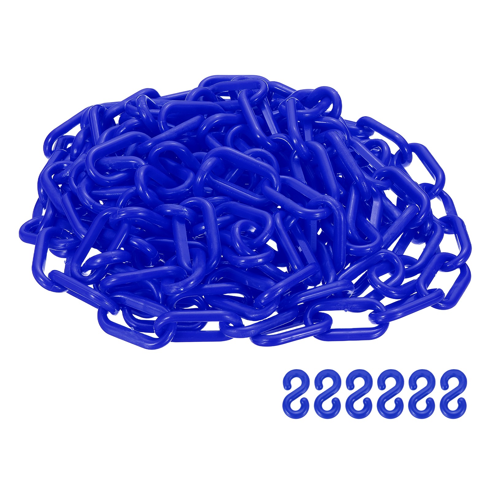 Barrier Chain, (16.4ft 0.7″ Dia., Blue), Plastic Safety Chain Links W S Hooks