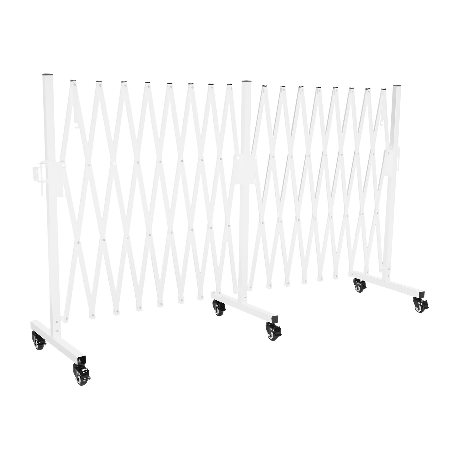 Expanded Outdoor Safety Barrier Mobile Folding Gate Portable Fence Gate W/ Wheel