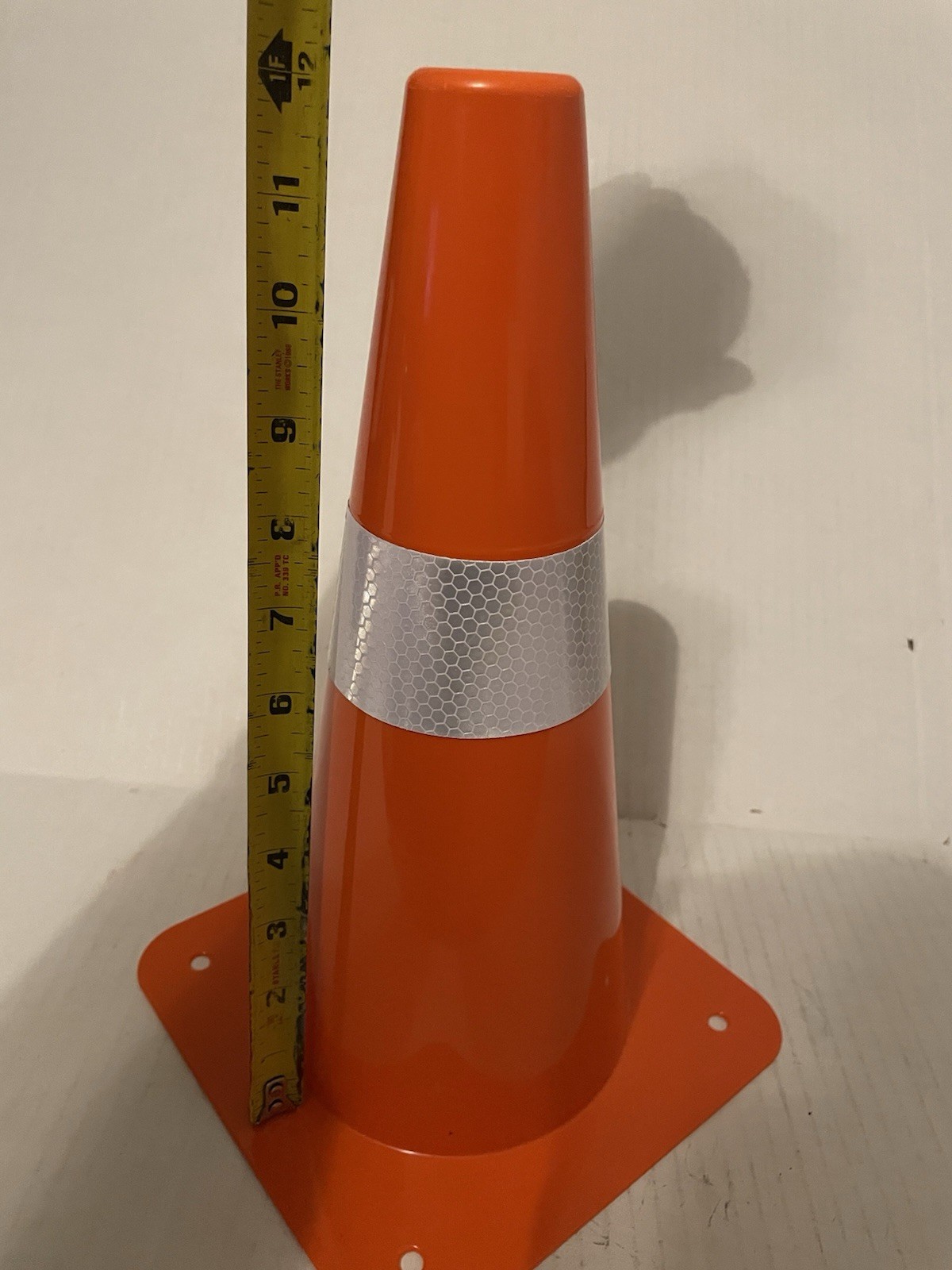 1 Orange Reflective Safety Cones 12” Inch Plastic Traffic Cones Emergency
