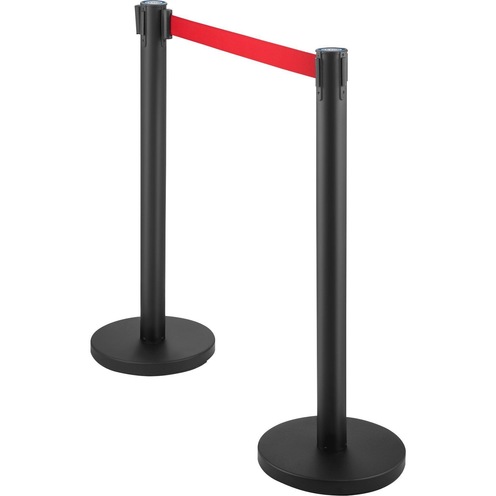 Set of 6 Crowd Control Stanchion w/6.6 ft Retractable Belt Crowd Control Barrier