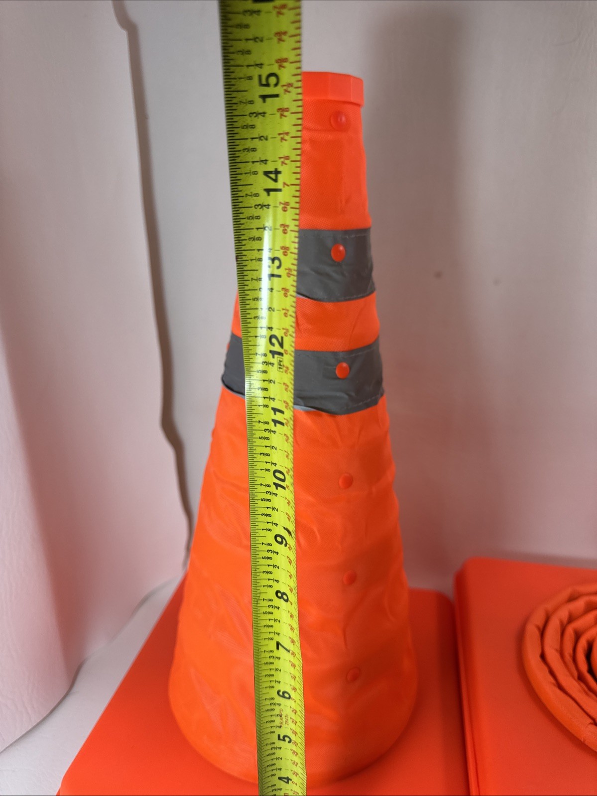 Collapsible Orange Safety Cones 16 Inch (3 Pack)- Pop-Up Parking Cones -Traffic