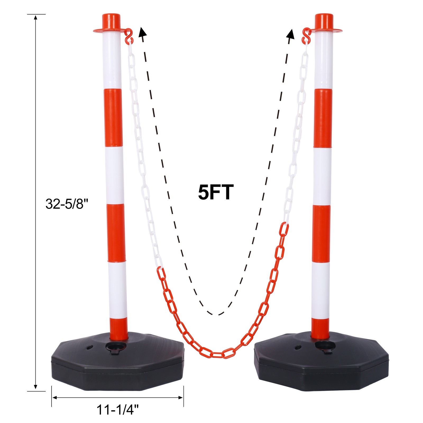 Adjustable Traffic Delineator Post Cones, 4 Pack, Traffic Safety Delineator Bar