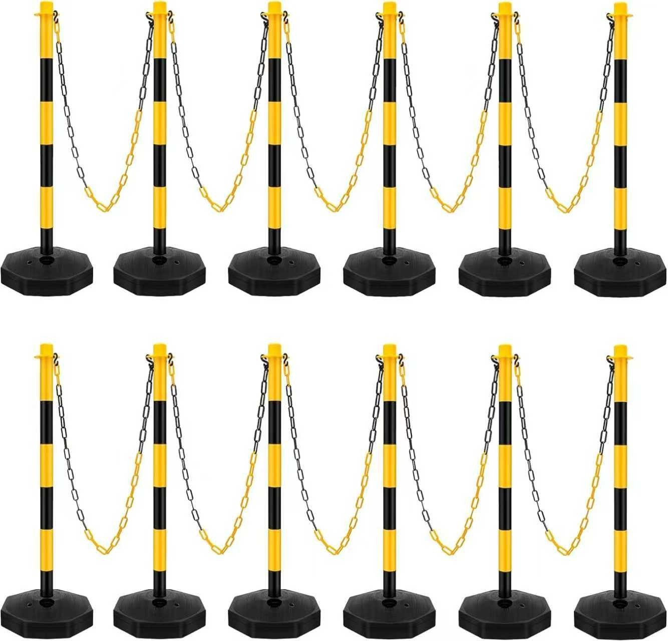 (Used)2 Pack 34 inch Adjustable Traffic Cones:Fillable Base,6.6FT Chain