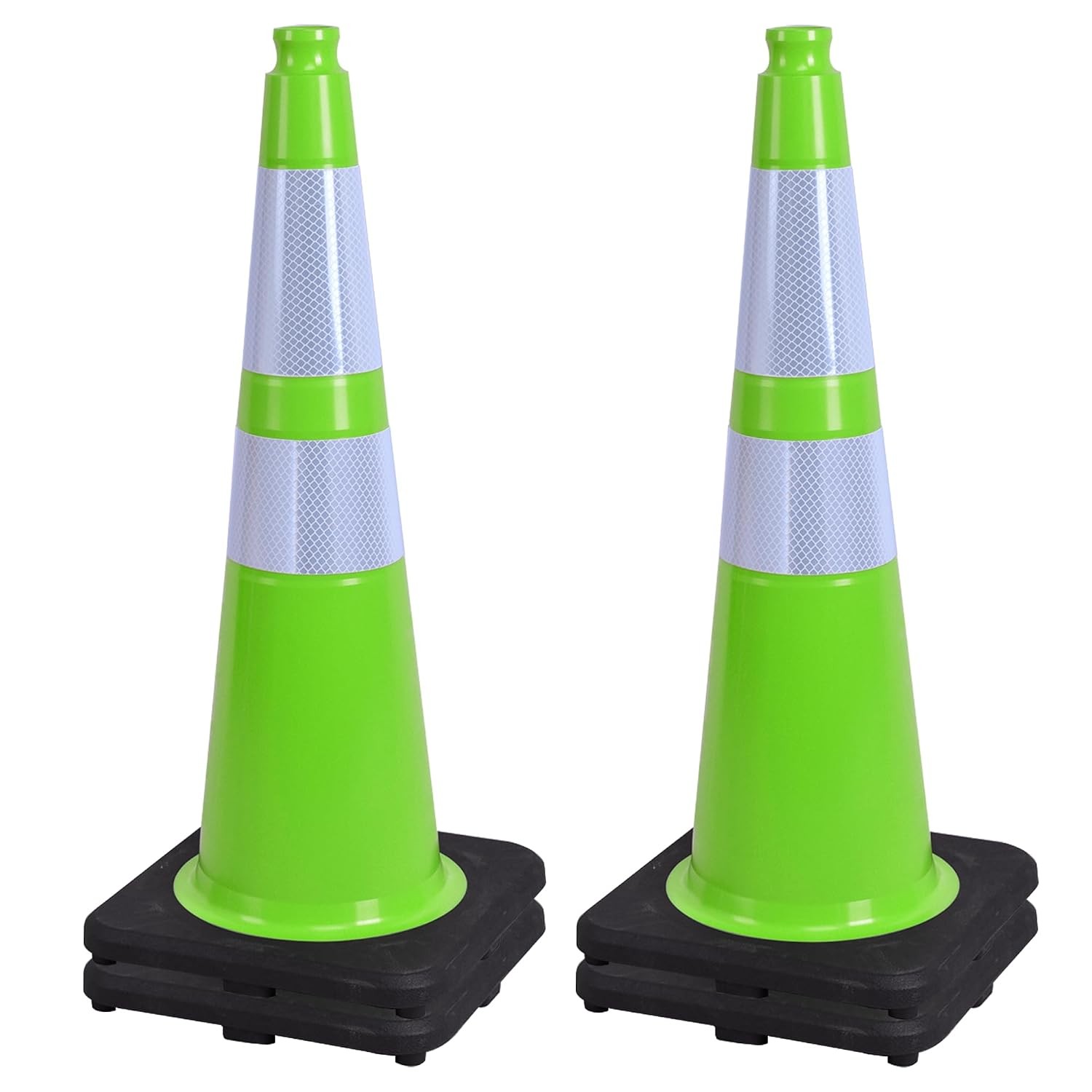 8 Pack 12″ Green Traffic Safety Cones PVC Parking Construction Cones
