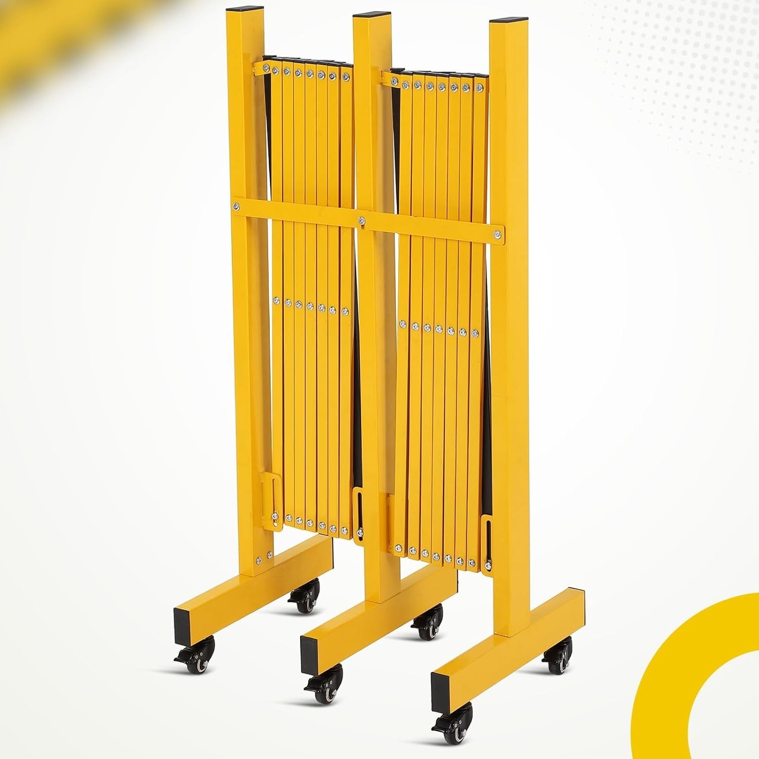 16FT Metal Expandable Barricade Gate Outdoor Traffic Barricade Fence