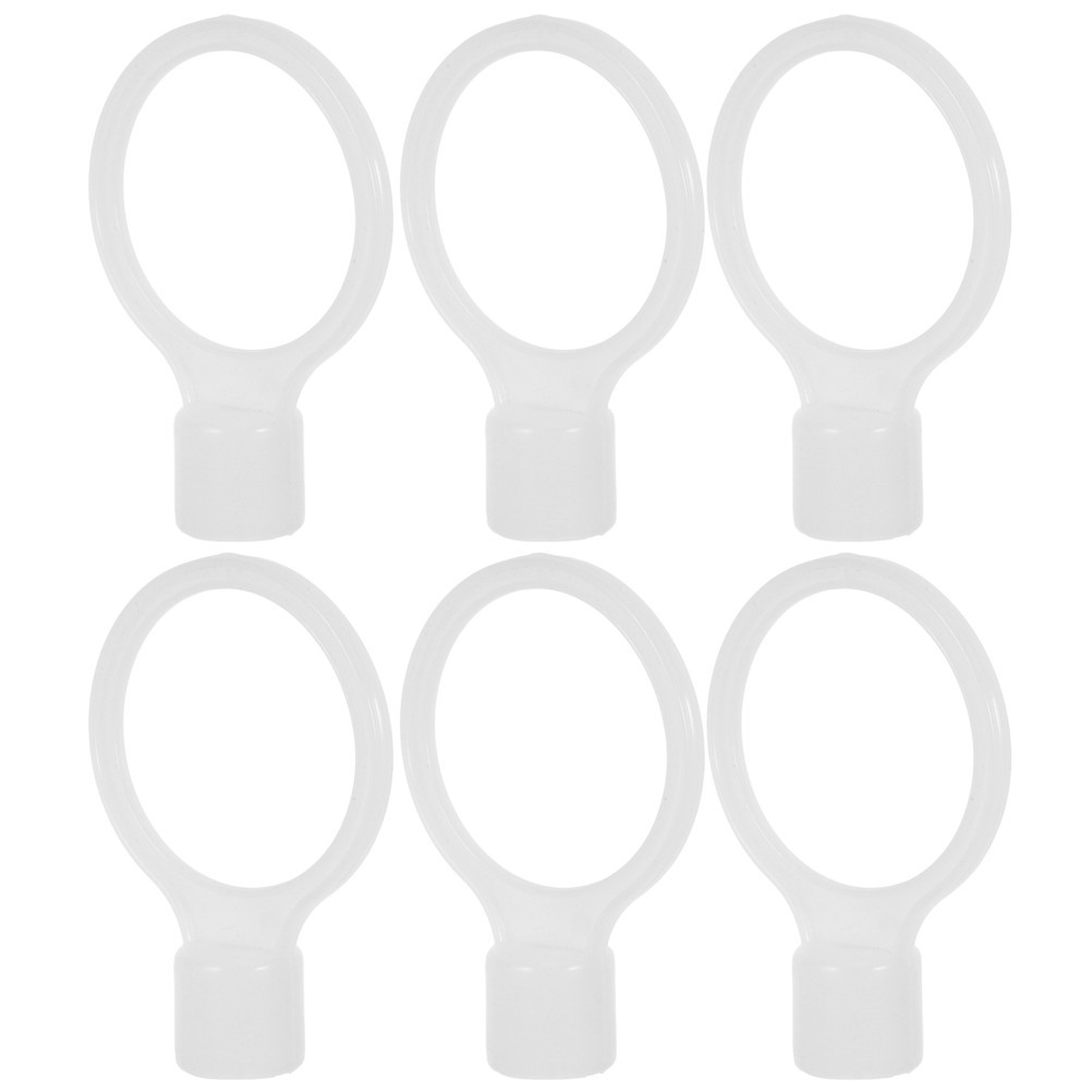 6Pcs Flexible PVC Cone Connectors for Traffic Safety Bar White
