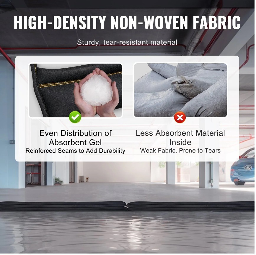 VEVOR Flood Barriers, Water Activated Dam Bags 8-Pack – 16.4ft x 6in each
