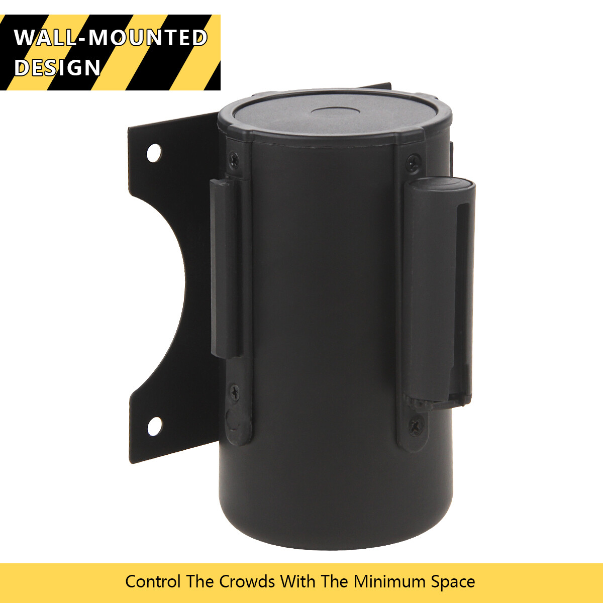 Wall Mount Retractable Belt 16 Foot, Crowd Control Wall Barrier with Steel Case