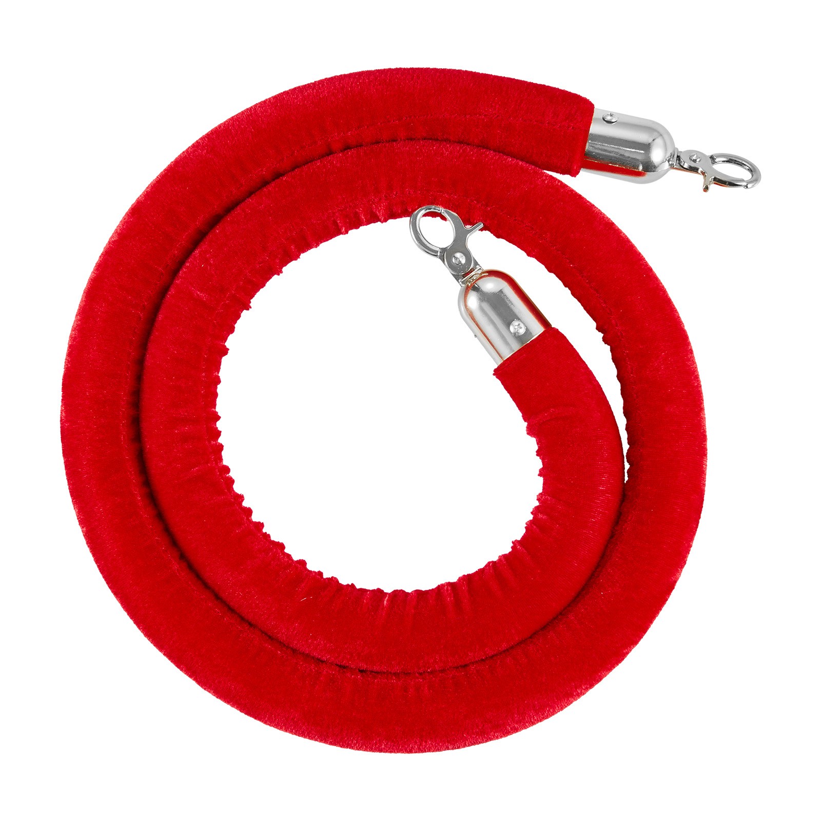 Uimoso 2 Pcs Red Velvet Barrier Ropes 5 ft with Silver Hooks for Stanchion Posts