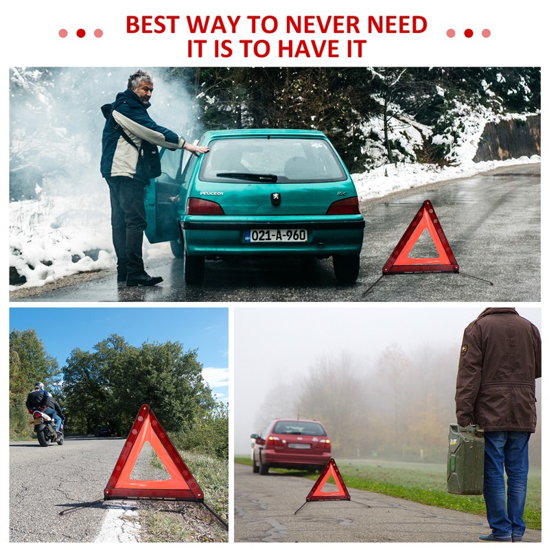 3/6/9 Pack Emergency Warning Triangles Reflector Safety Triangles DOT Approved