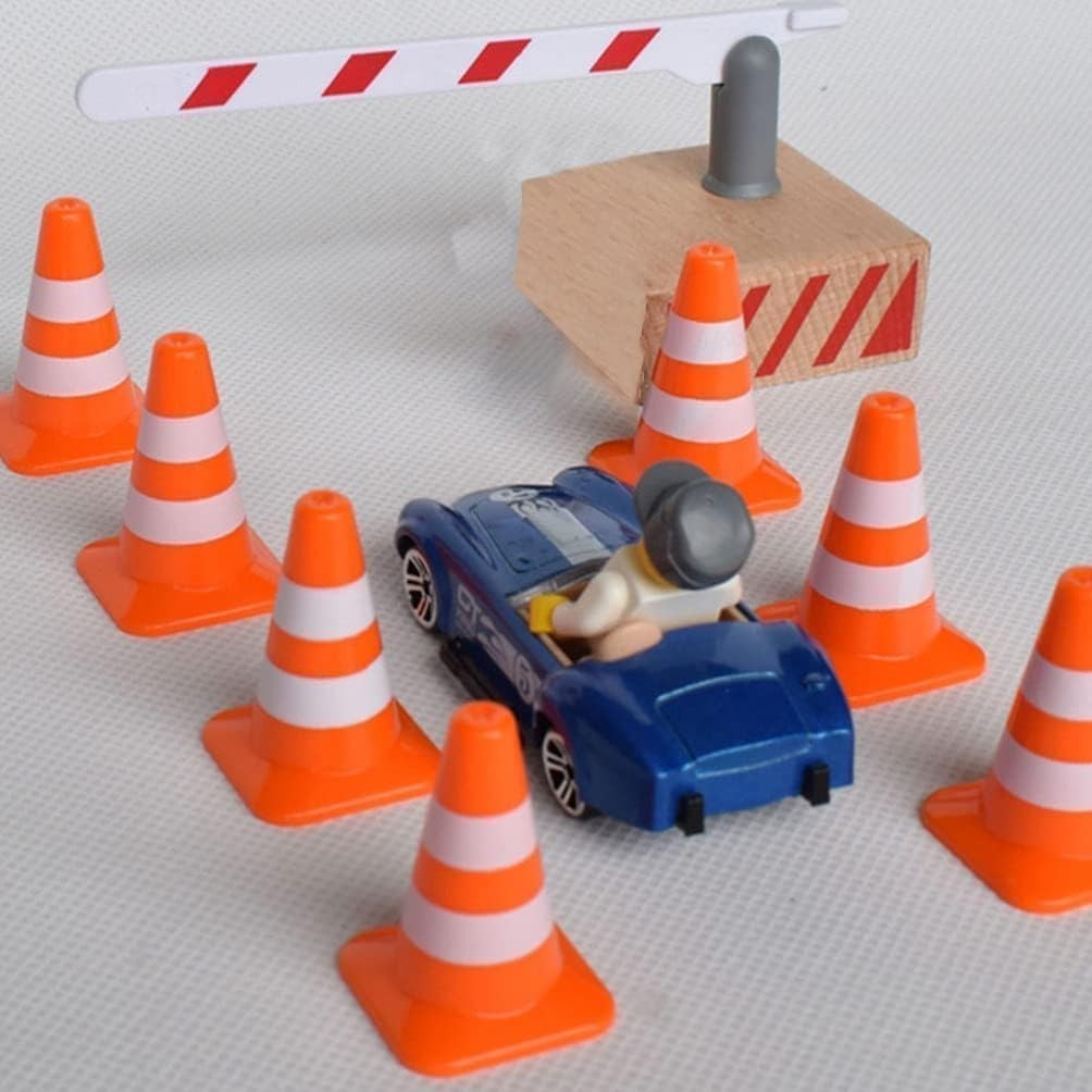 14 Piece Educational Mini Traffic Cones for Dollhouse & Model Construction