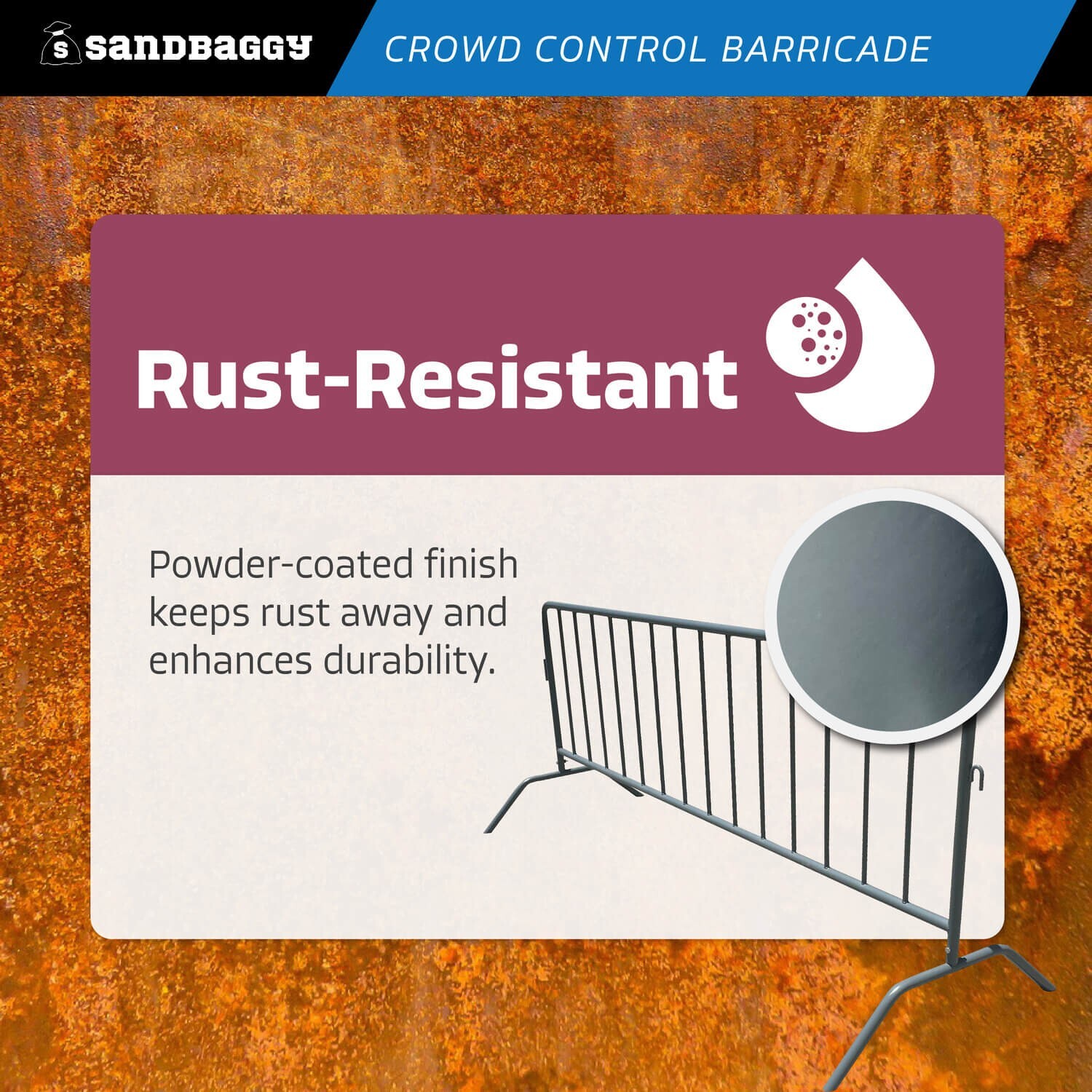 Sandbaggy Metal Crowd Control Barricades – Interlocking Barriers (Will-Call)
