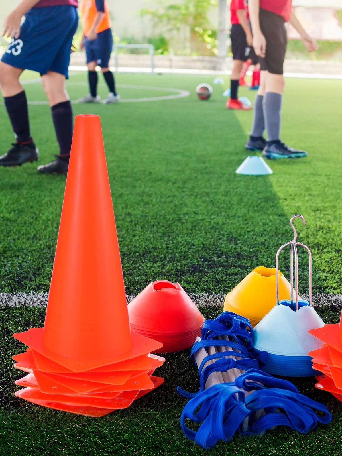 24 Pack Traffic Cones 12 Inch Plastic Safety Cones for Training Parking