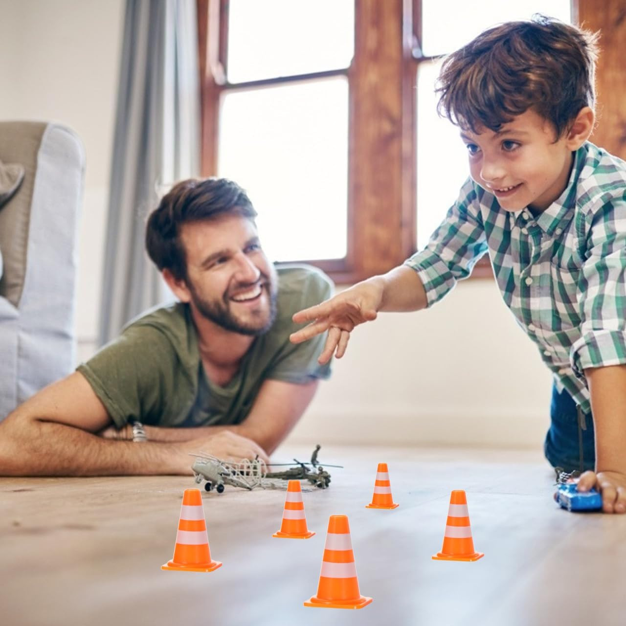 NUOBESTY 30Pcs Mini Traffic Cones, 0.98 Small Orange Construction Cones Miniatur