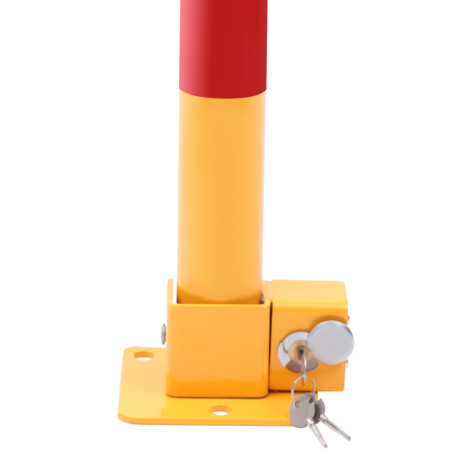 23.62in Parking Post, Steel Safety Bollards Post with Lock, Parking Barrier Post