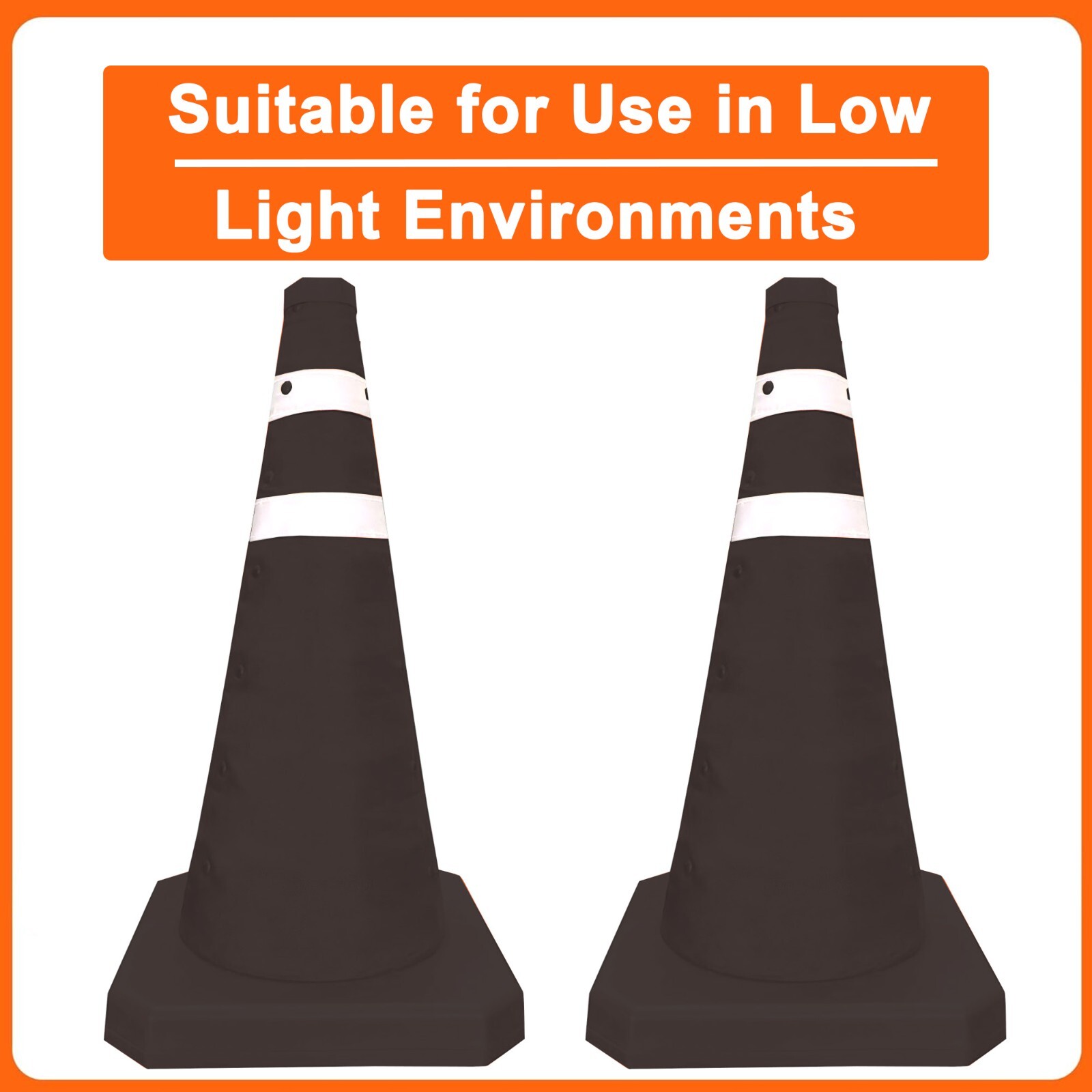 18 Inch 2 Pack Collapsible Traffic Safety Cones, Multi Purpose Pop-up Cones