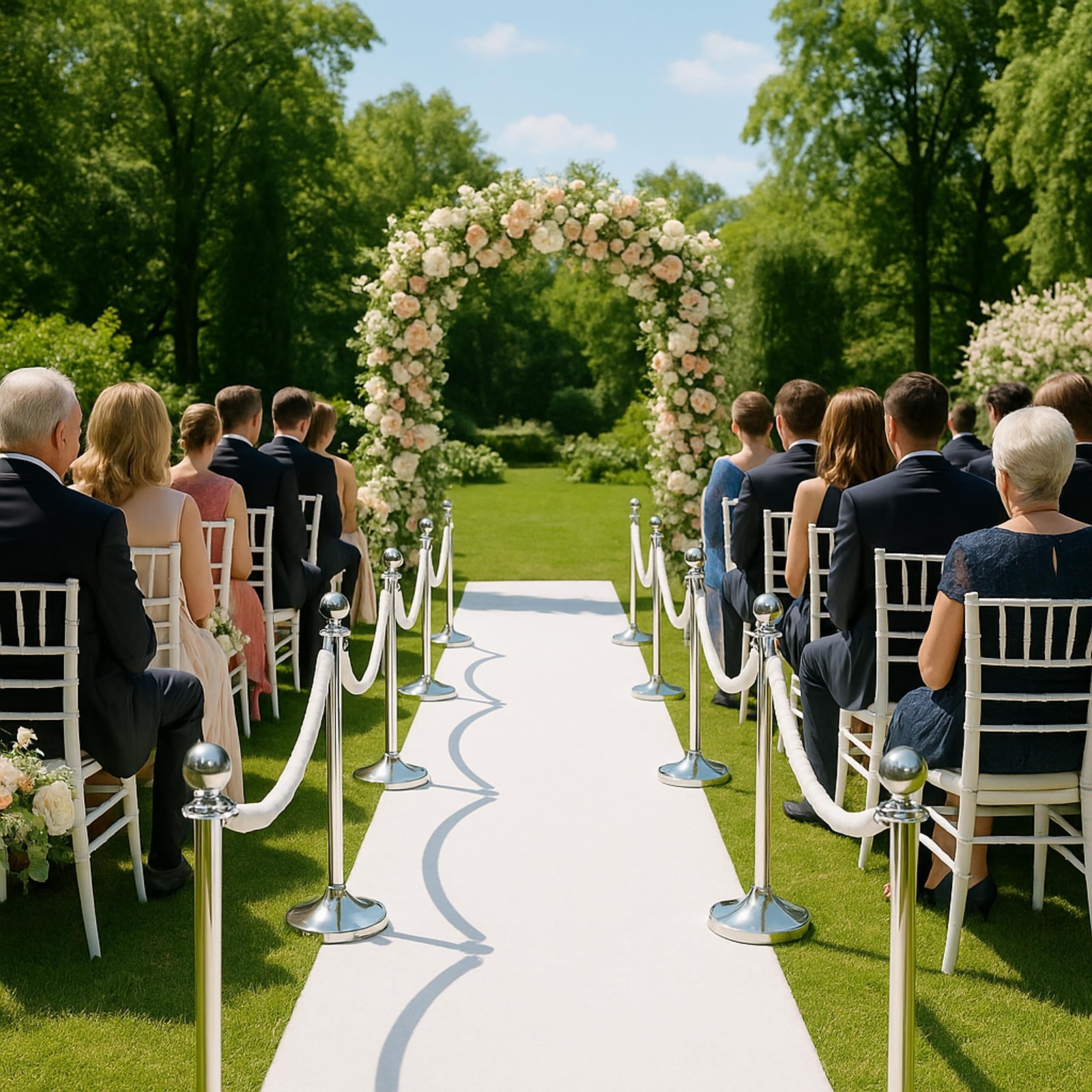 4PCS White Velvet Rope 5FT â€“ Soft Velvet Ropes with Silver Snap Ends Stanch…