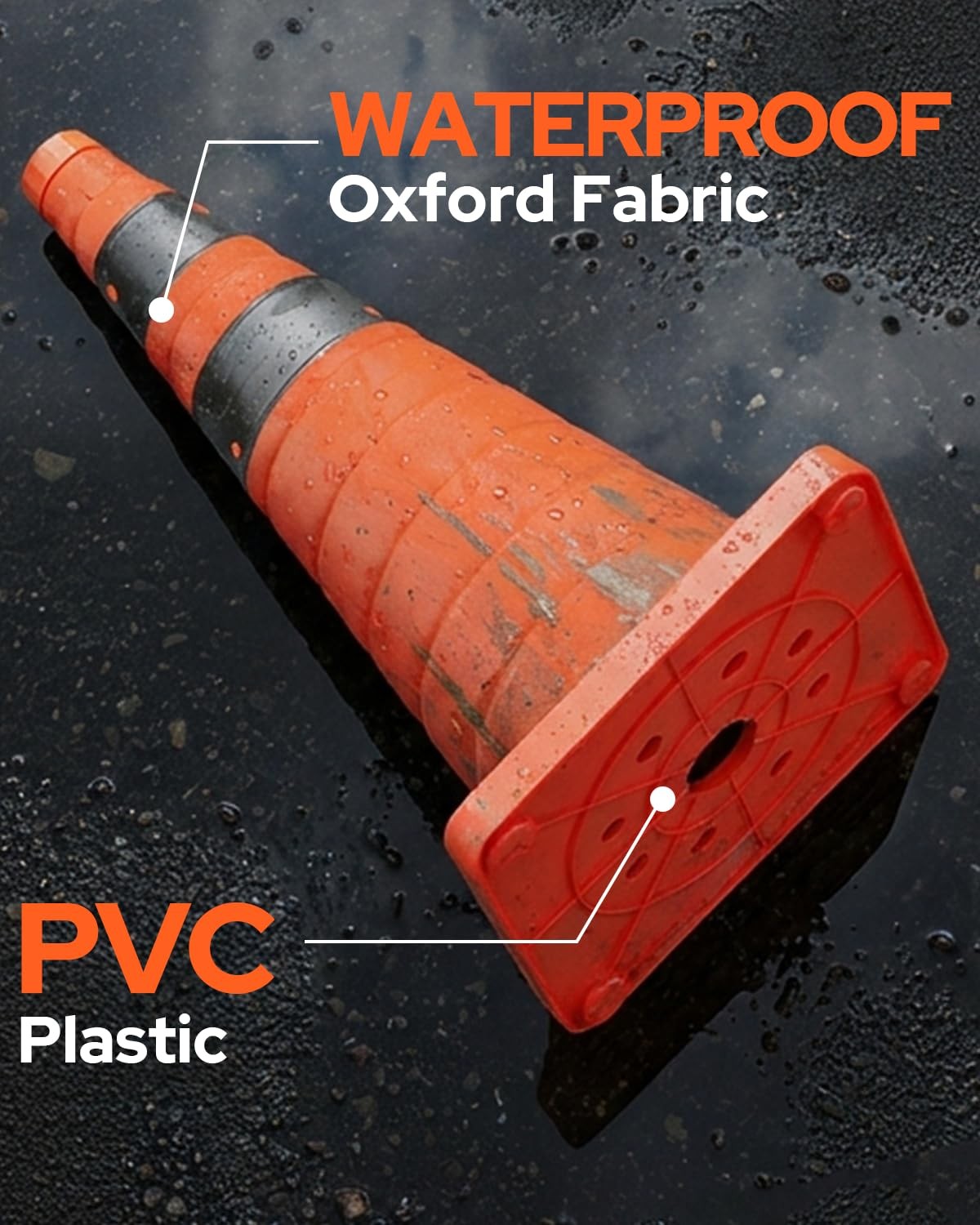 SIMAZO 4 Pack 18 Inch Collapsible Traffic Safety Cones, Orange Pop Up Cones w…