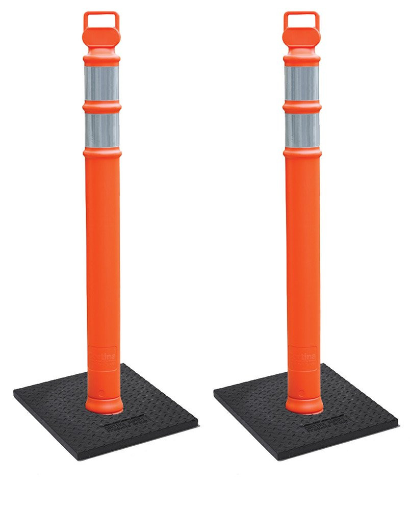Cortina EZ Grab Delineator 45″ Post, 3″ Hip Collars with 10 Lb Base, 03-747RBC-2