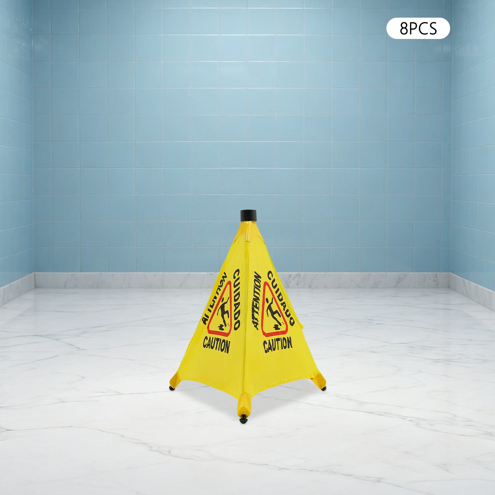 8Pcs Wet Floor Sign Foldable A Frame Caution Floor Sign Plastic Indoor Outdoor
