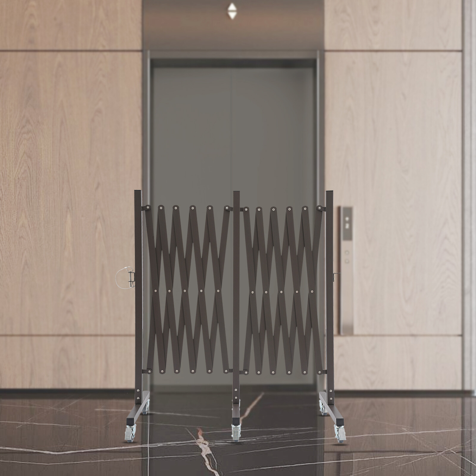 16.4′ Expandable Barricaded Barrier Retractable Traffic Fence Mobile Safety Gate