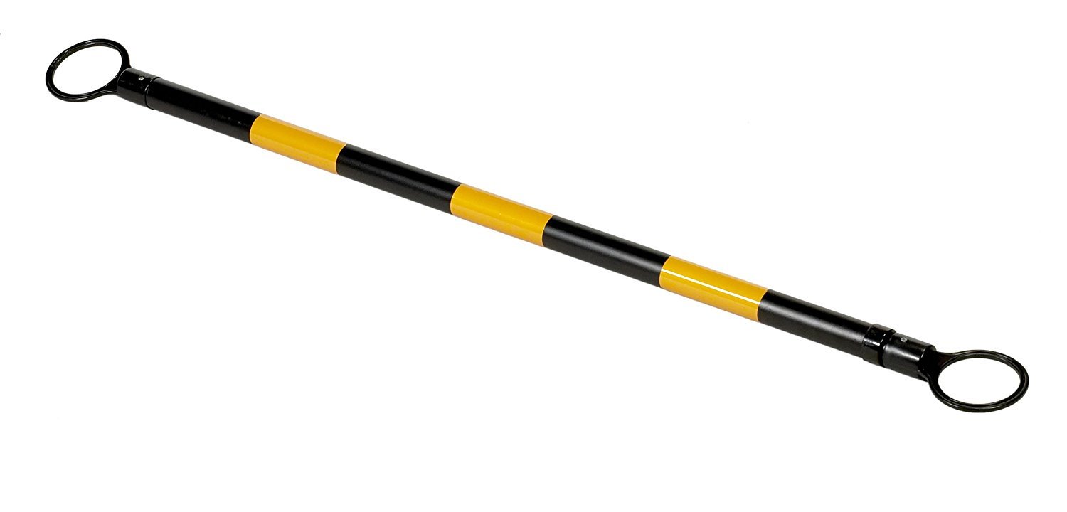 RK PVC Retractable Cone Bar, 2″ OD x 53-84″ Length, Black/ Yellow(Set of 20)