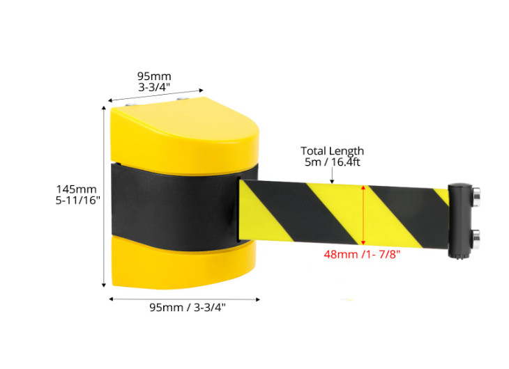 QWORK Magnetic Wall Mount Retractable Belt Barrier – Crowd Control and Safety So