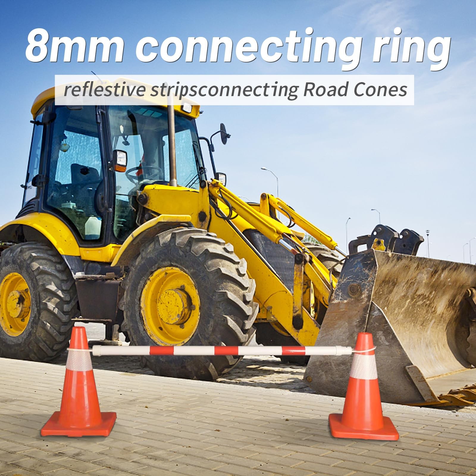 6 Pcs Retractable Traffic Cone Bar, Expandable Cone Bars from 4ft to 7.2ft fo…