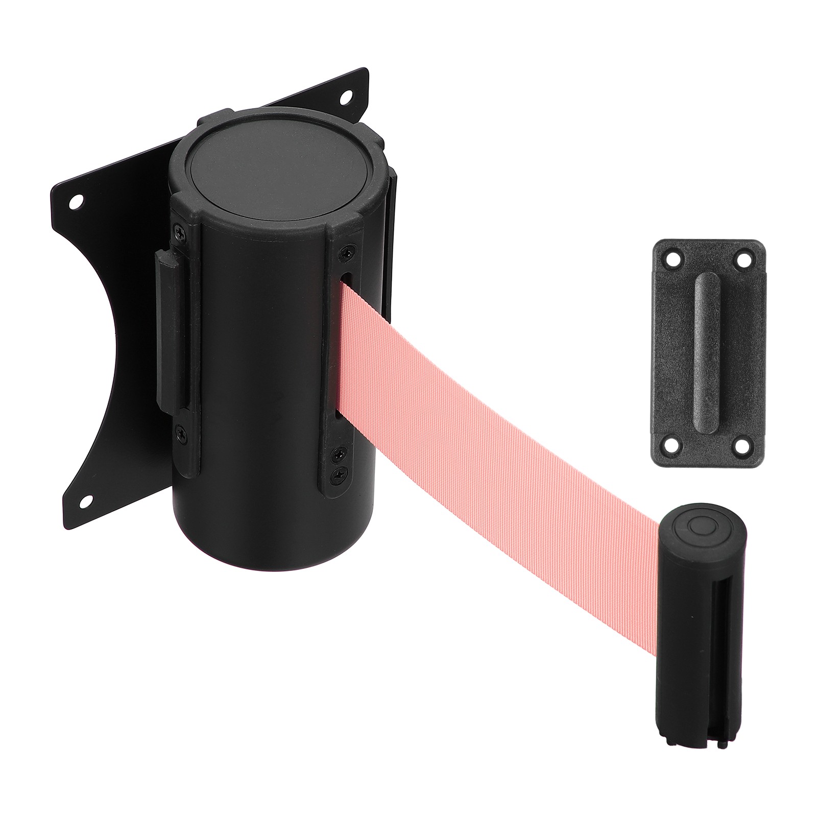 Fixed Wall Mount Retractable Belt Barriers (10 Feet, Pink) (1 Pcs)