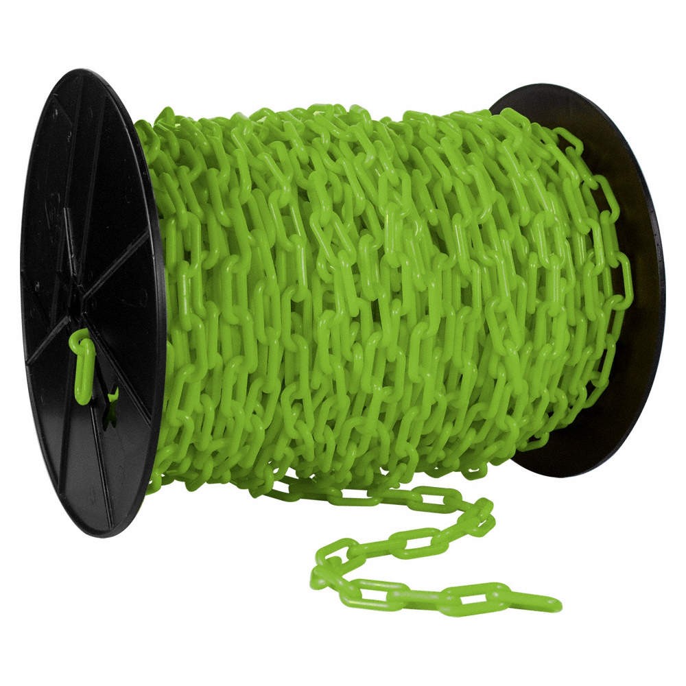 GRAINGER APPROVED 30114 Plastic Chain ,200 ft L,Safety Green 33HG01
