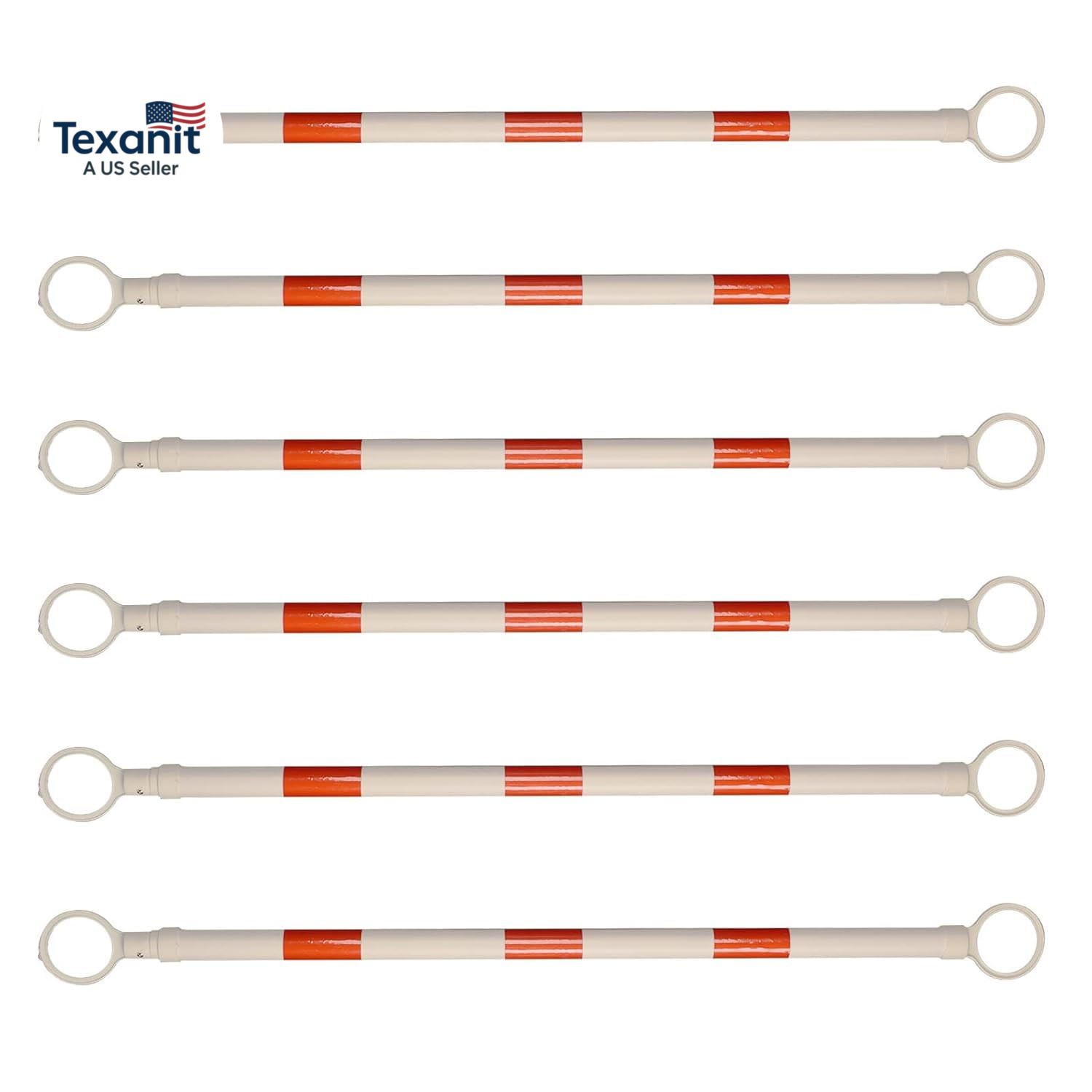6 Pcs Retractable Traffic Cone Bar from 4Ft to 7.2Ft, Expandable Safety Cone Bar