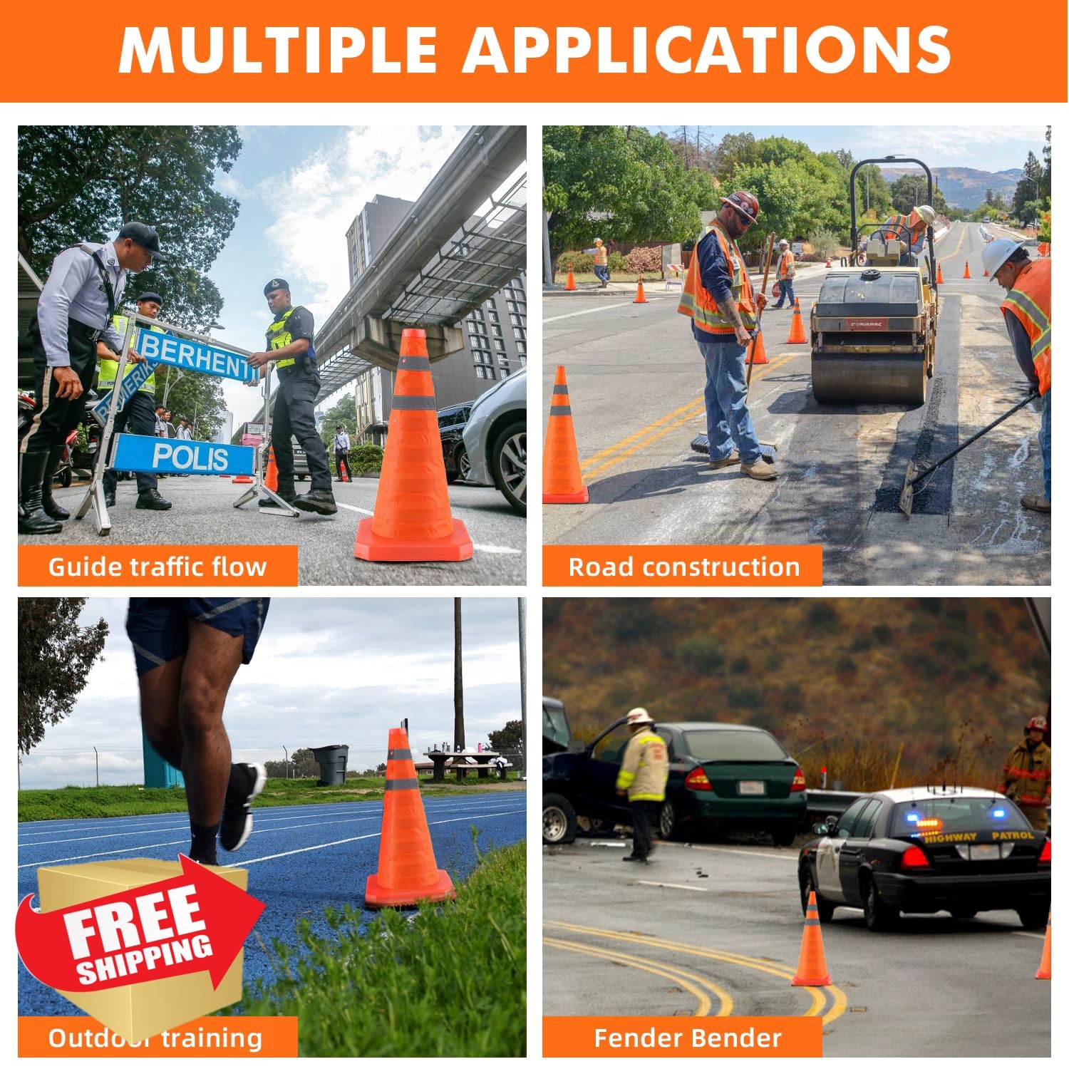 Jade Butterfly 28 inch 2-pack traffic cones orange