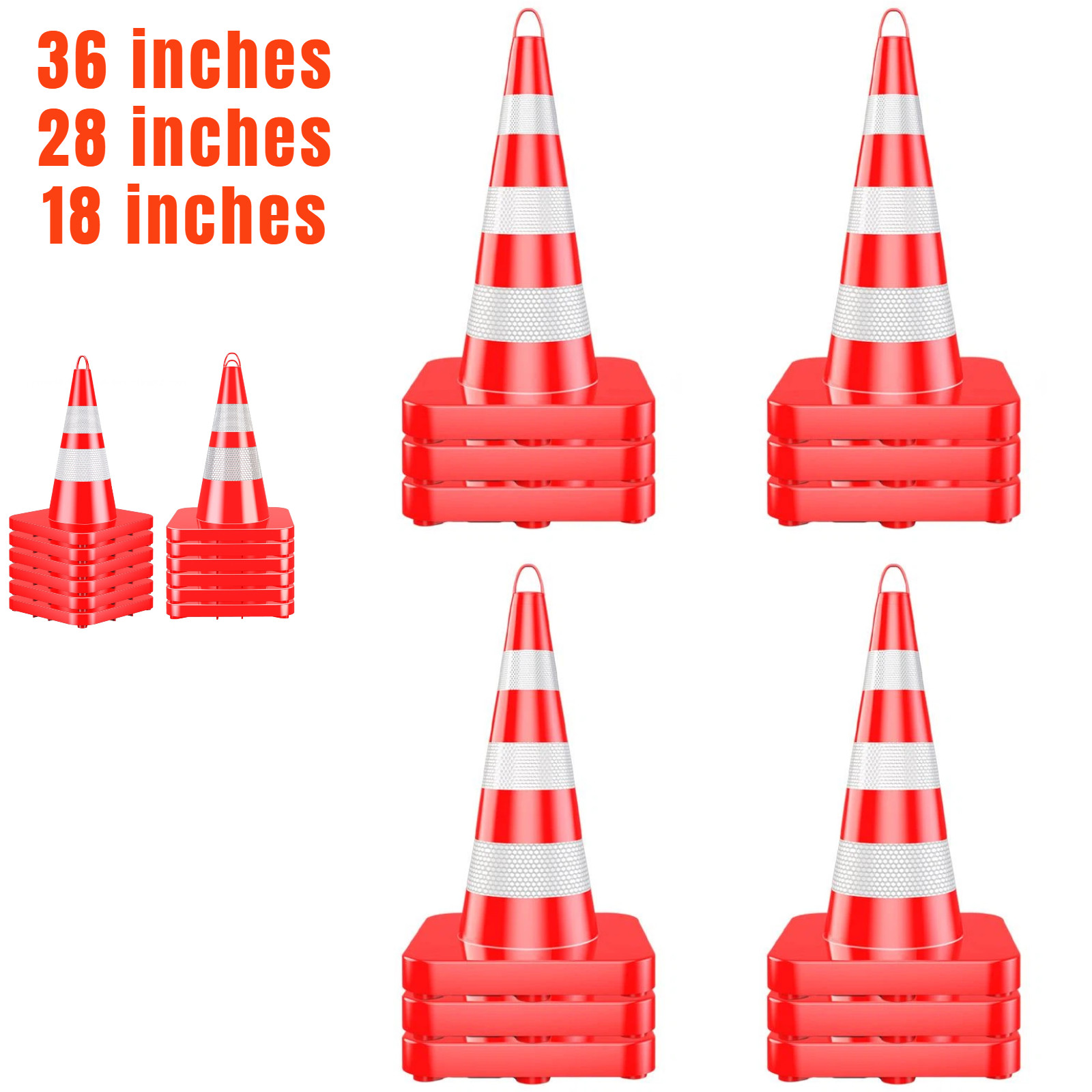 18″28″36″ Orange Traffic Cone Safety Cones Traffic Reflective Collars Road Cones