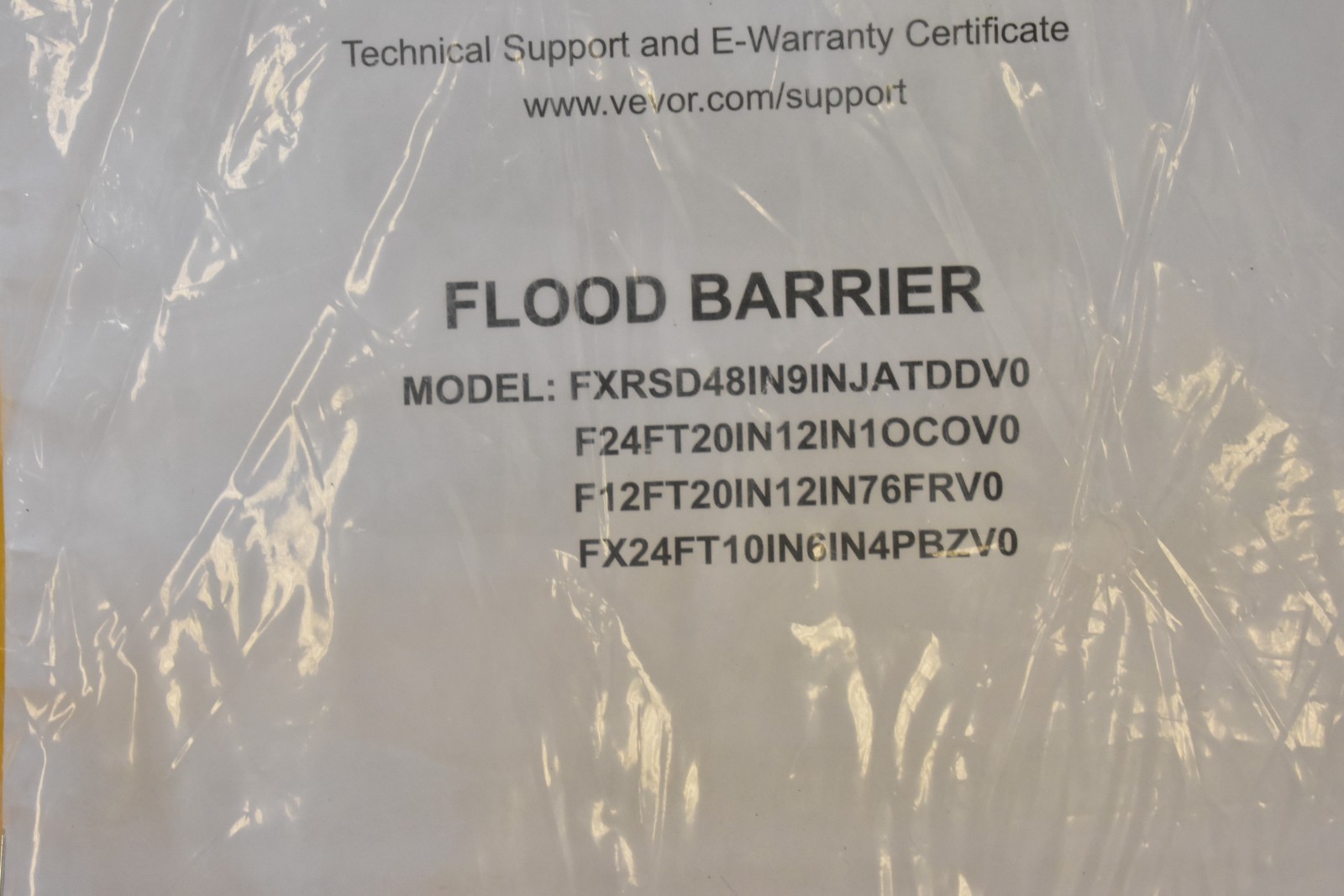 Lot of 4 Vevor Floor Barrier Sandbag Alternatives 4′ x 6″ Water Barriers Yellow