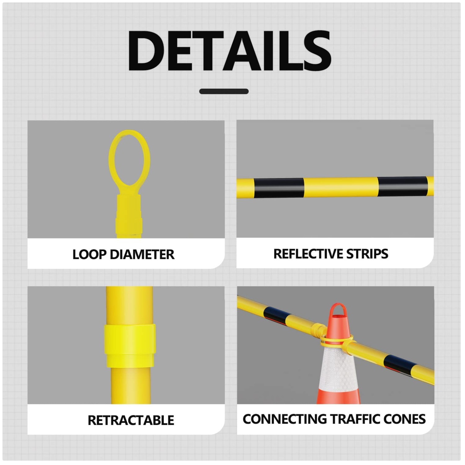 Extendable Cone Bar for Traffic Safety