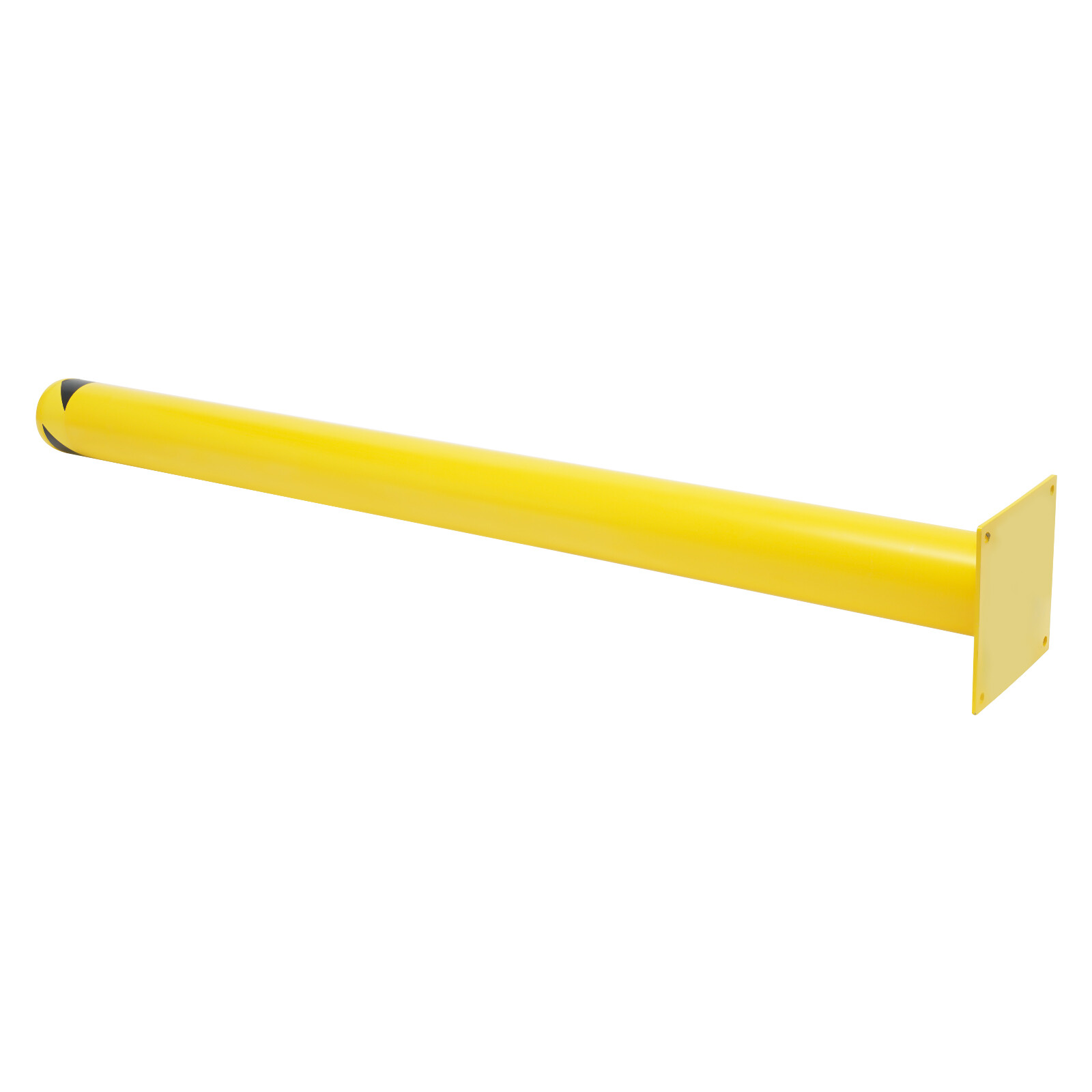 60 H 4.5 D Safety Bollard Post Yellow Powder Coat Pipe Steel Barrier W/4 Bolt