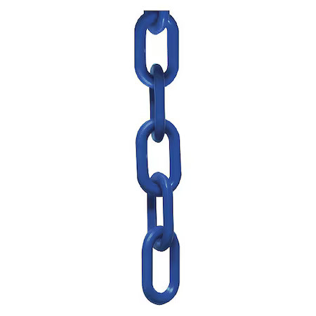 Zoro Select 30006-25 Plastic Chain, Blue, 25 Ft Length, Gloss, 30006-25