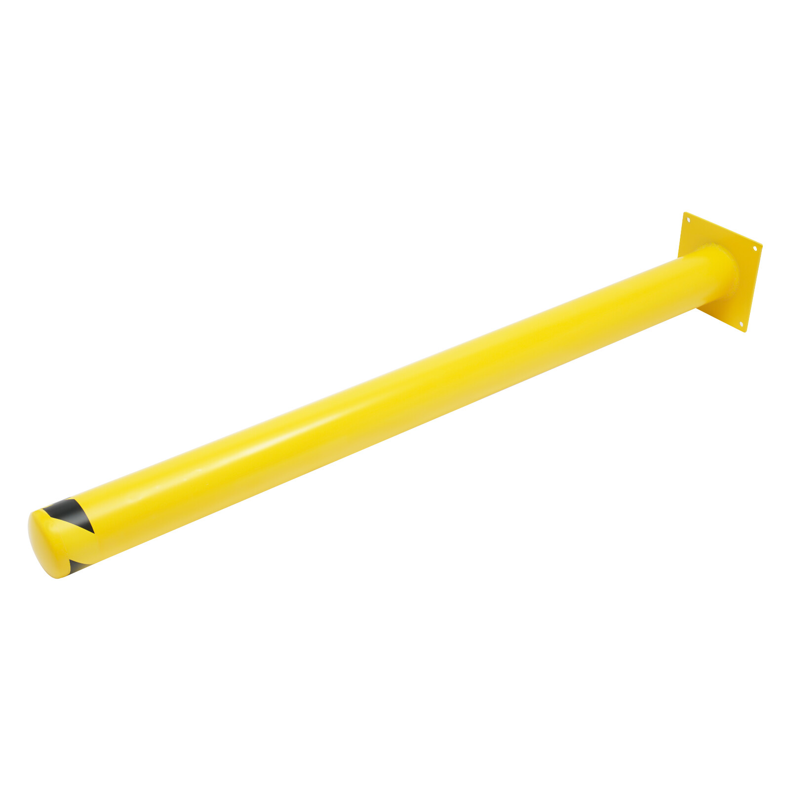 60 H 4.5 D Safety Bollard Post Yellow Powder Coat Pipe Steel Barrier W/4 Bolt
