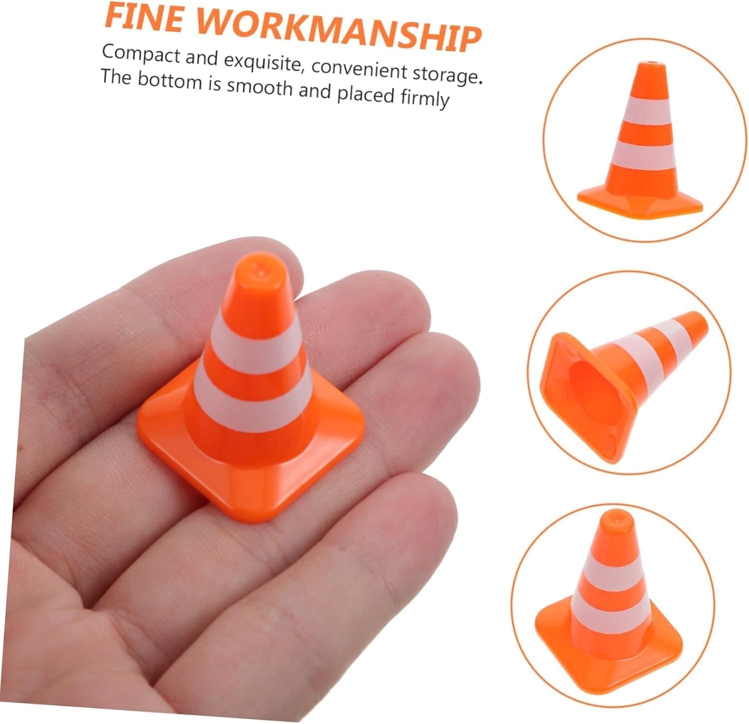14 Piece Educational Mini Traffic Cones for Dollhouse & Model Construction