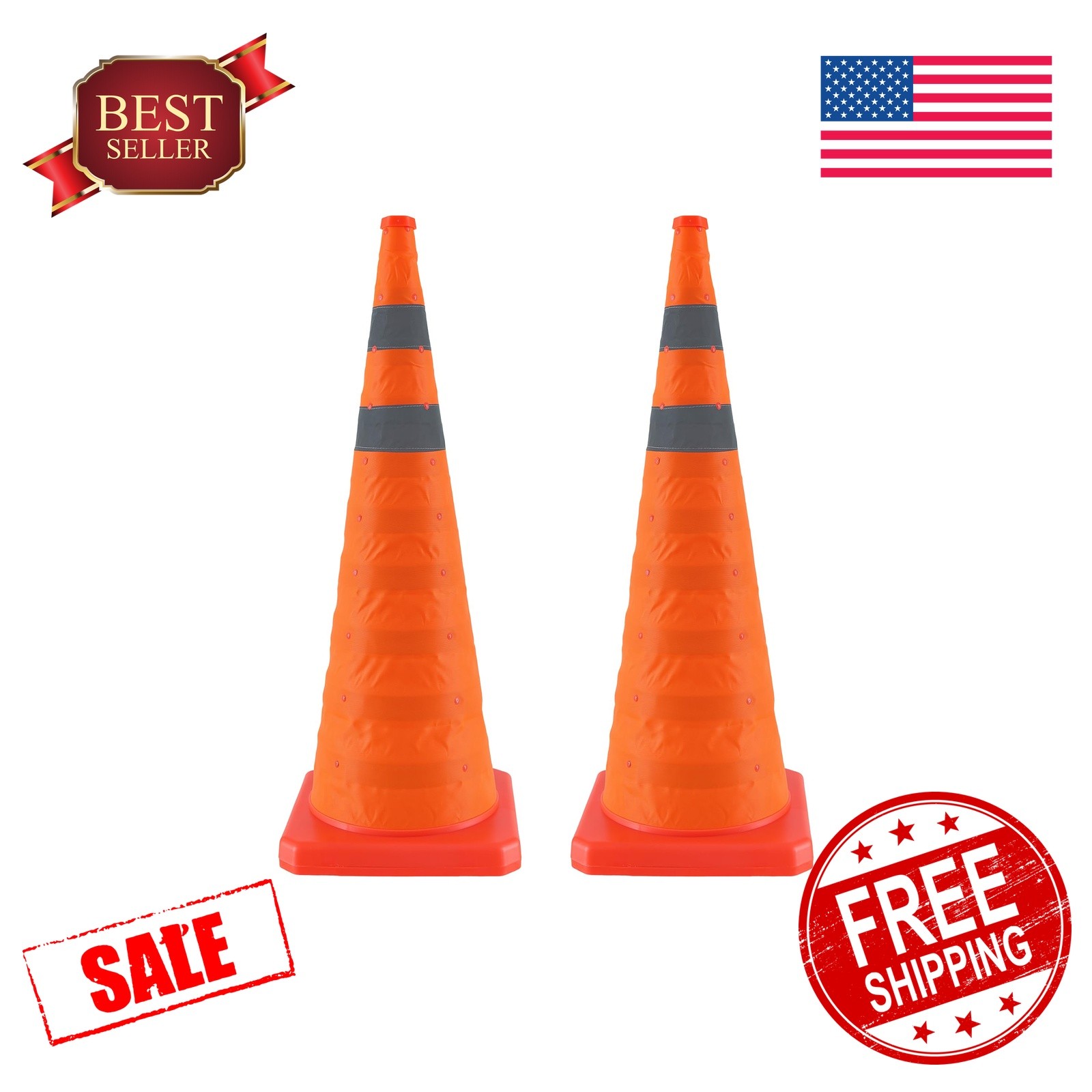 Jade Butterfly 28 inch 2-pack traffic cones orange