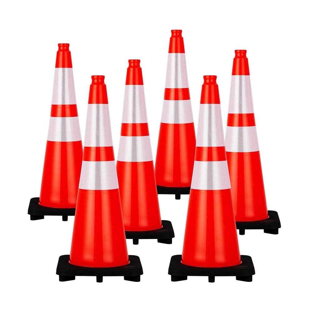 6/8/20PCS Traffic Safety Cones PVC Parking Cones for Roads Construction Warning