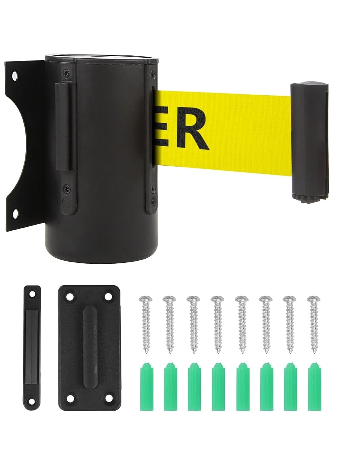 NIB! 16 Ft Wall Mount Retractable Barrier Belt DO NOT ENTER Crowd Control Belt