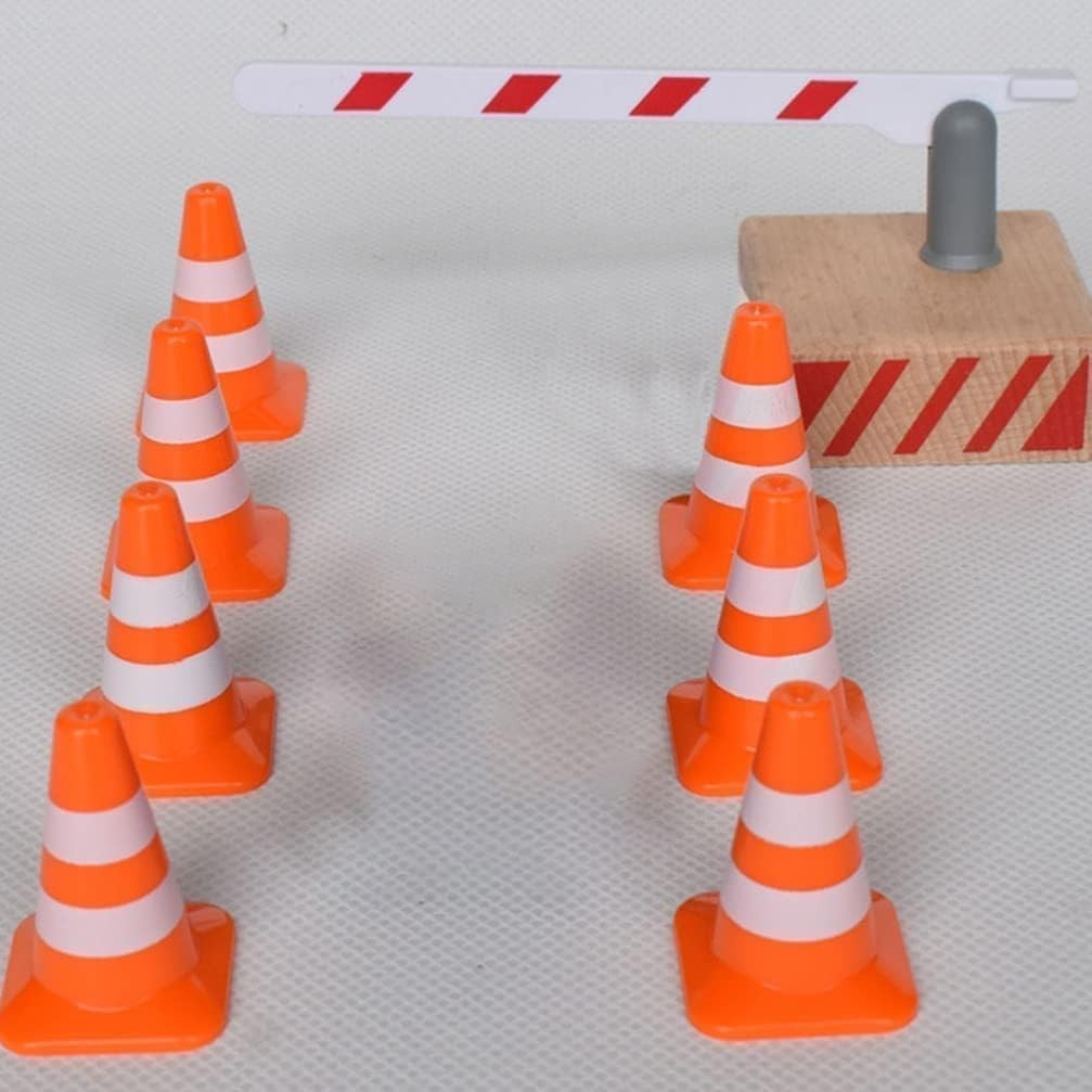 14 Piece Educational Mini Traffic Cones for Dollhouse & Model Construction