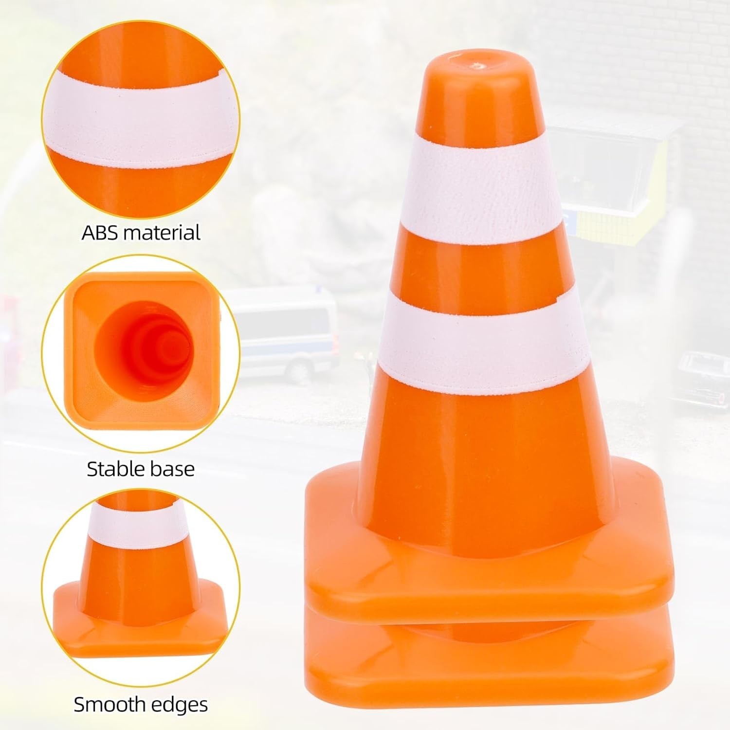 Realistic 8-Piece Mini Traffic Cone Set – 1.38in for Creative Scenes & Teaching