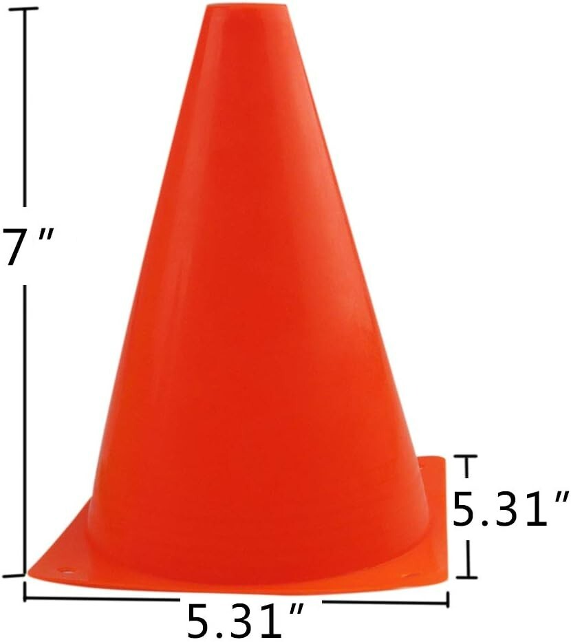 Durable 7-Inch Sports Cones for Agility Training – Indoor & Outdoor Use