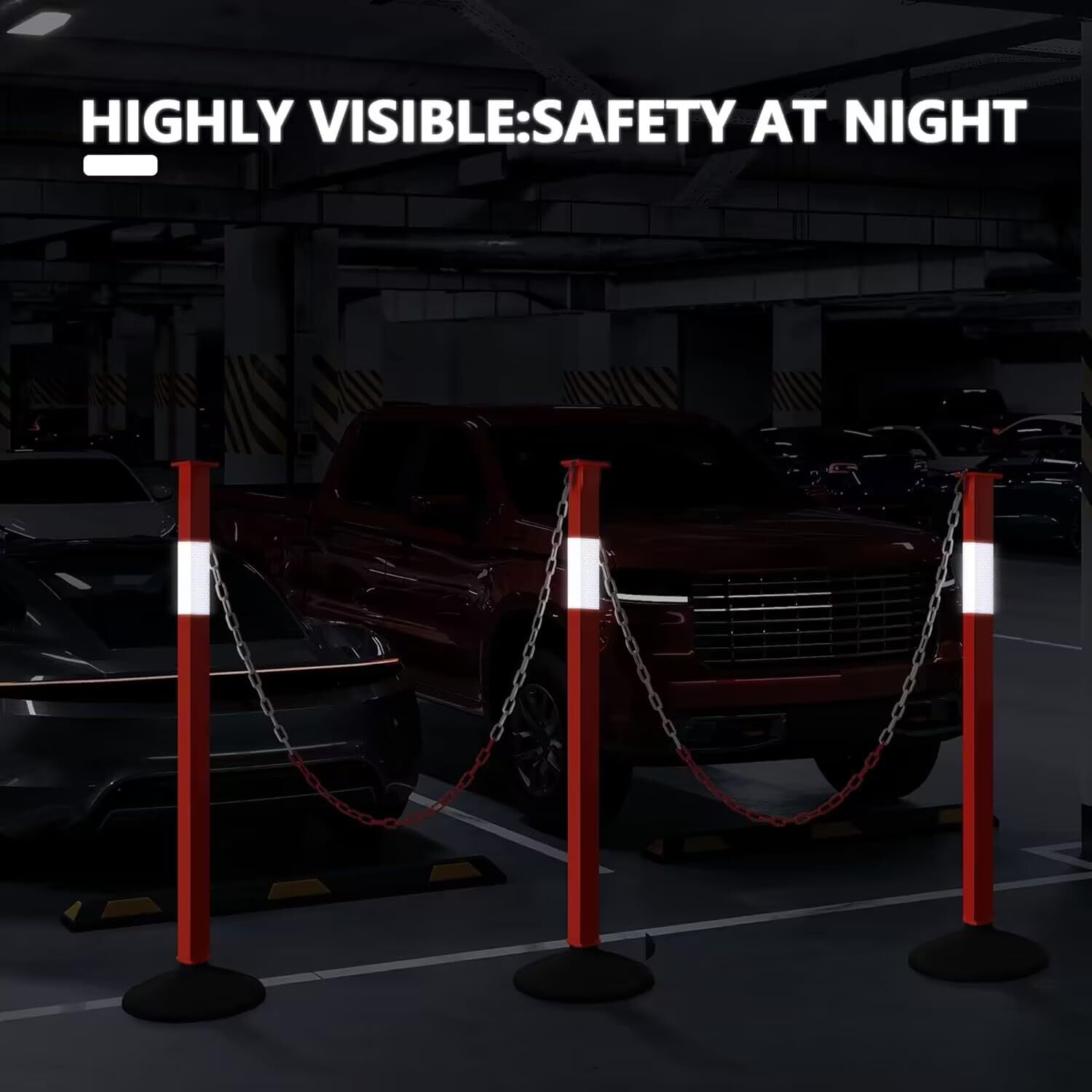 4 Pack Traffic Sign Post Cones with Weighted Base and Reflective Collar,