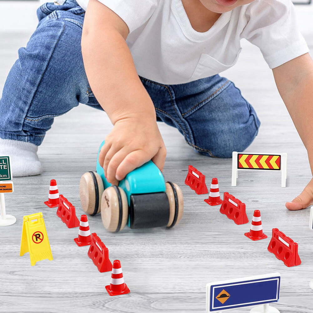 Road Sign Barricade Toy Plastic Work Traffic Signs Cone Mini Construction Cones