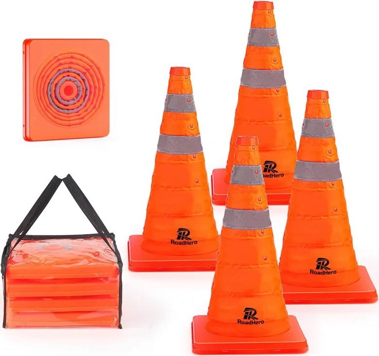 Road Hero 18 Inch 4 Pack Collabsanle Cones