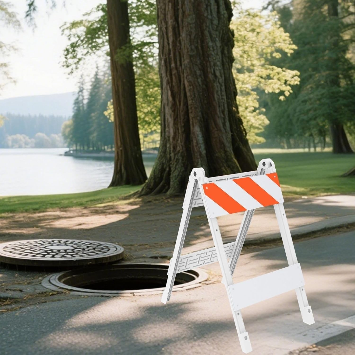 1Pack Type I Foldable Traffic Barricade Folding Road with 6″x24″ Bottom Panel