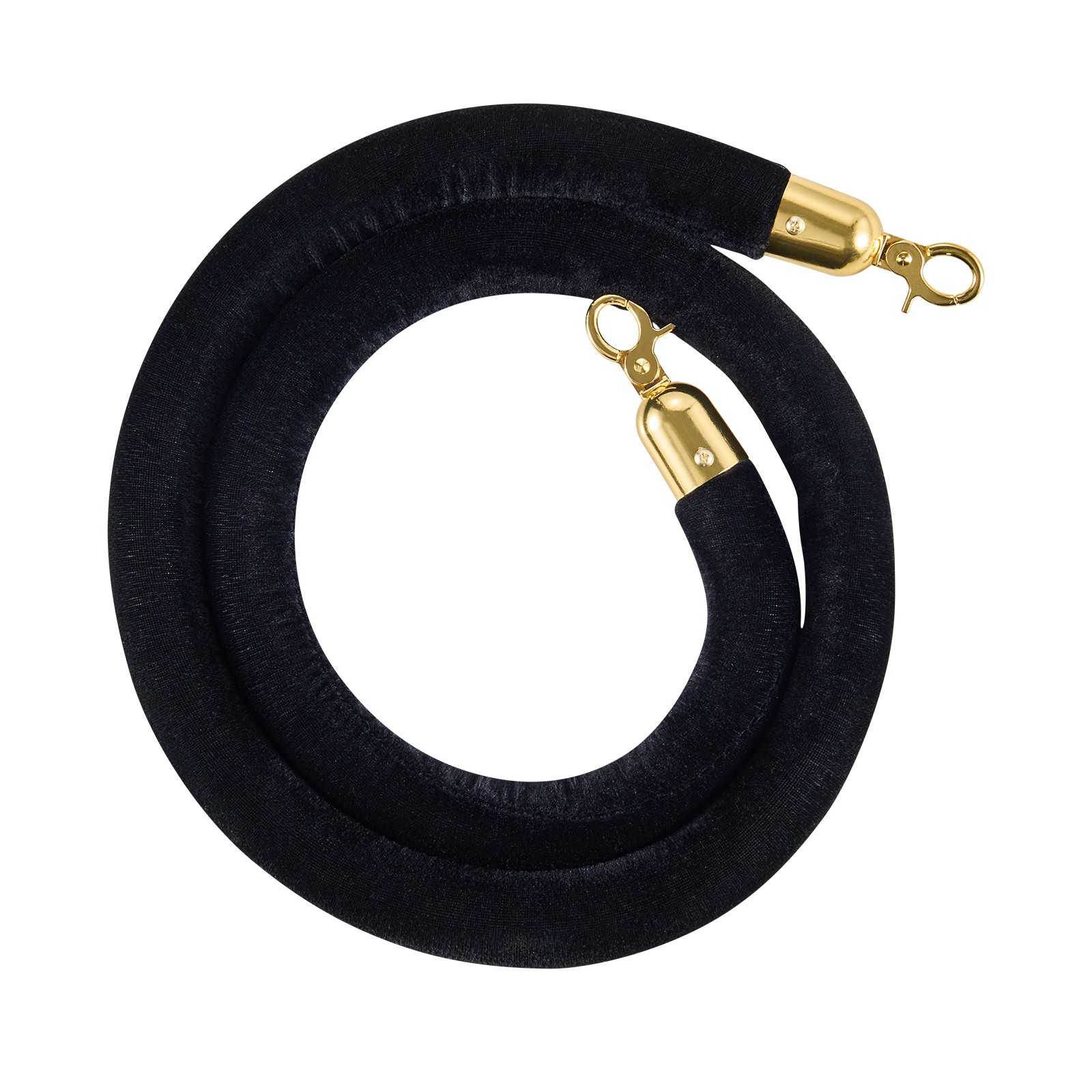 Uimoso 4 Pcs Black Velvet Barrier Ropes 5 ft with Gold Hooks for Stanchion Posts